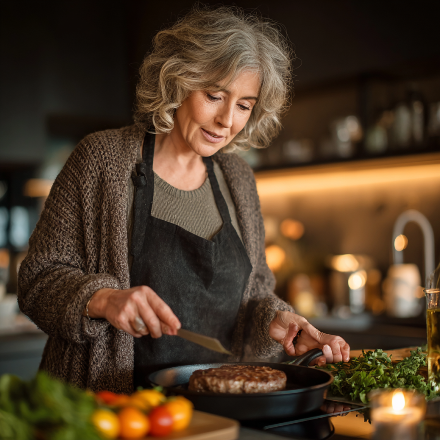 Щаслива пара готує здорову їжу разом
